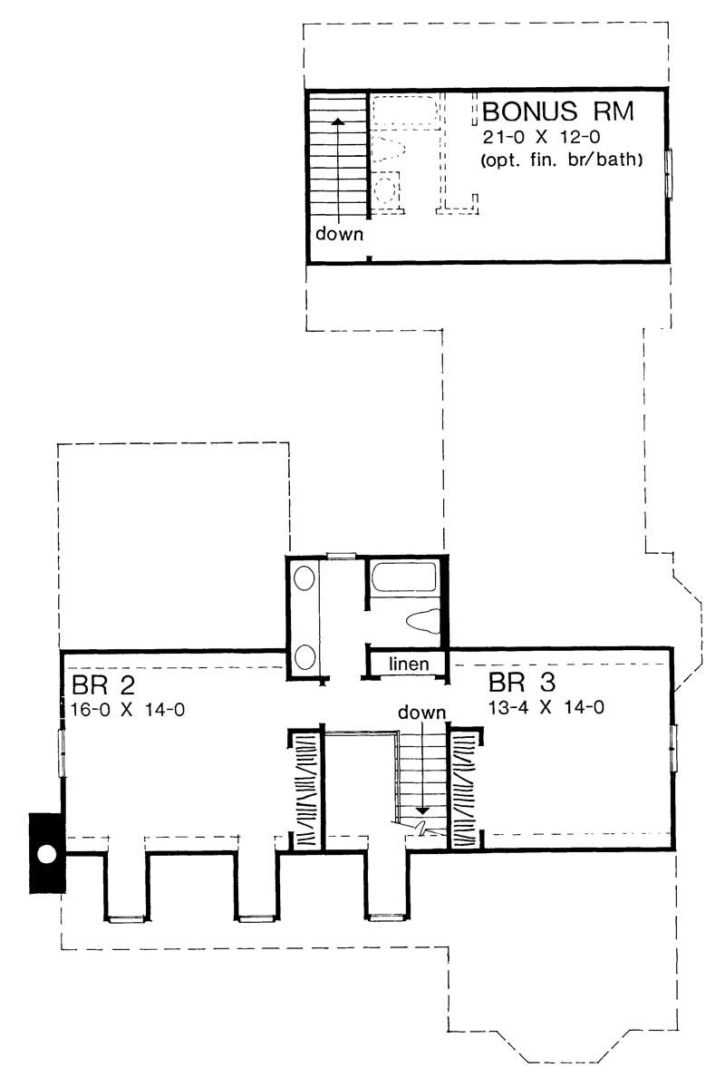 Floor Plan Second Story of Victorian Plan #137-1261