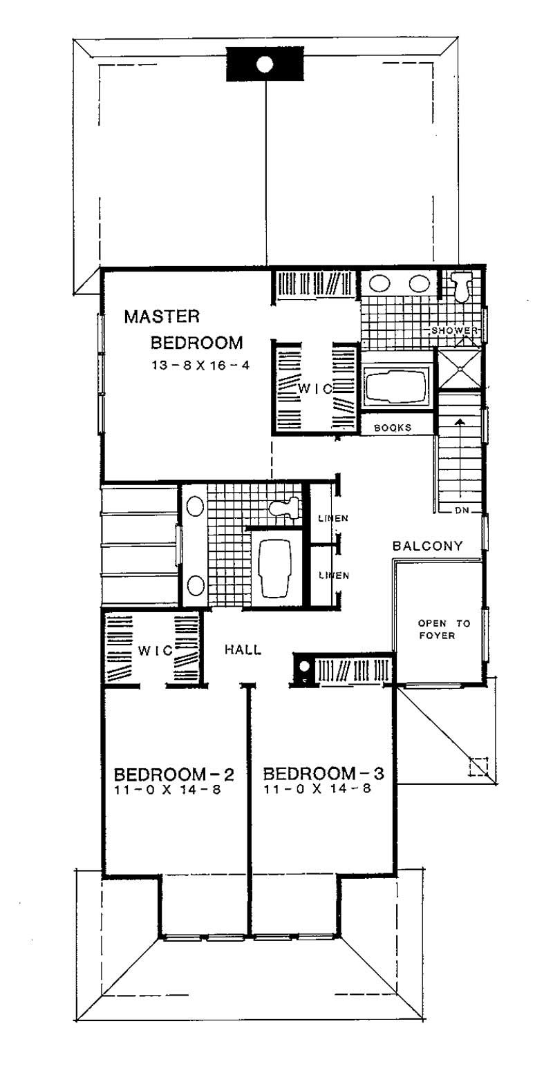 Floor Plan Second Story of Country Plan #137-1262