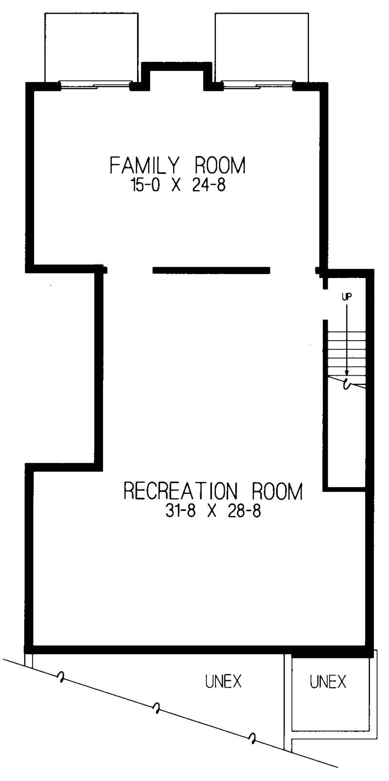 Floor Plan Basement of Country Plan #137-1262