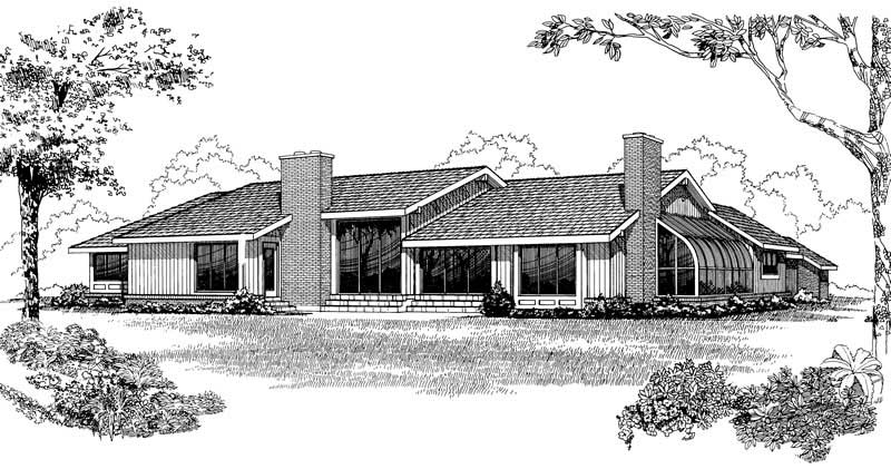 Rear View of this 3-Bedroom, 2758 Sq Ft Plan - 137-1269