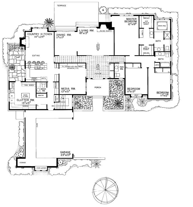 Floor Plan First Story of Contemporary Plan #137-1269