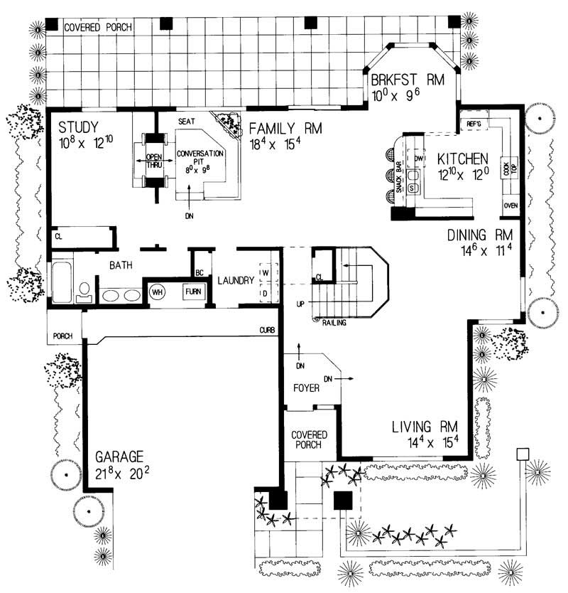 Floor Plan First Story of Mediterranean Plan #137-1271