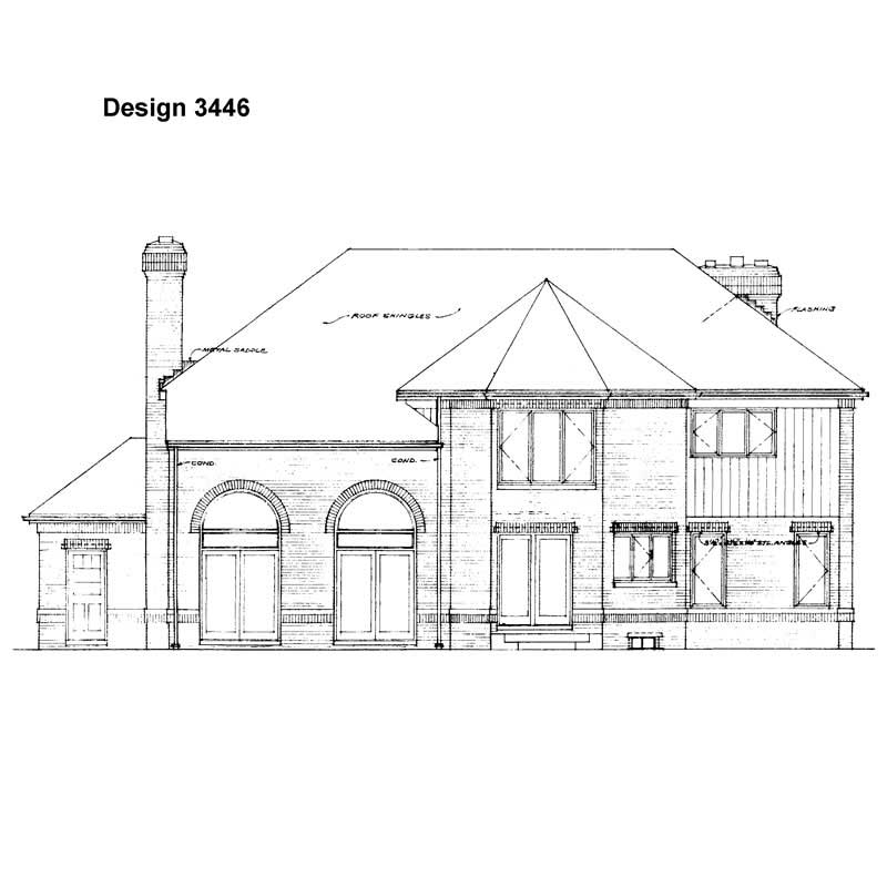 Home Plan Rear Elevation of this 4-Bedroom,2732 Sq Ft Plan -137-1272
