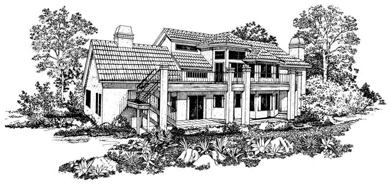 Home Plan Rear Elevation of this 5-Bedroom,3575 Sq Ft Plan -137-1274