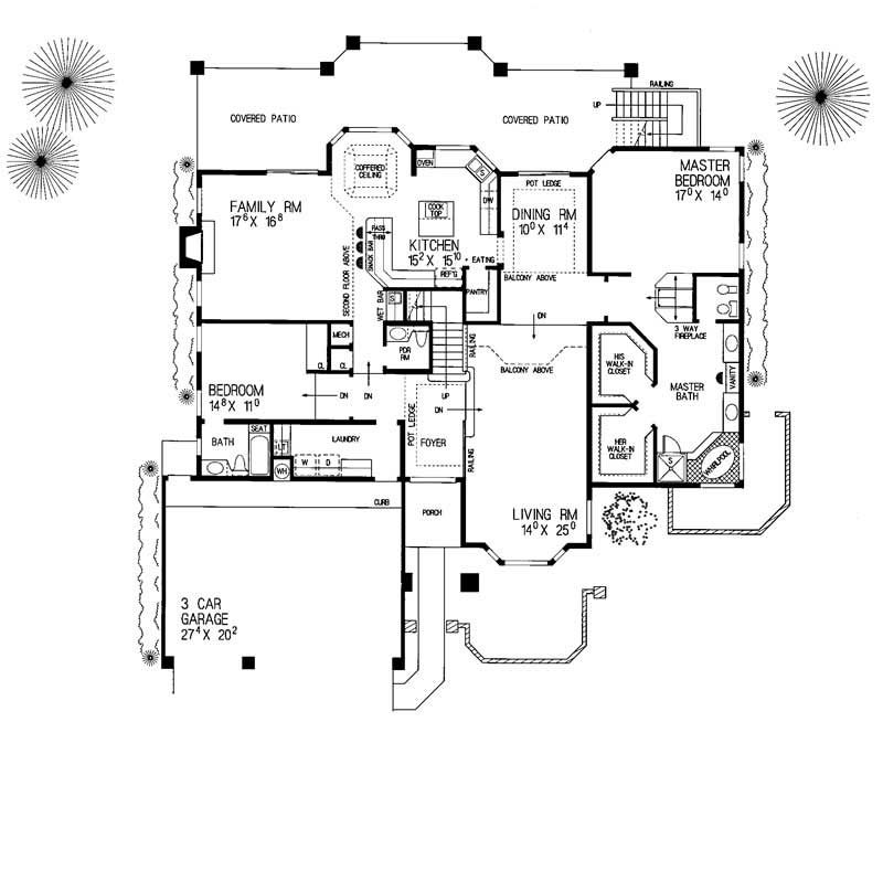 Floor Plan First Story of Mediterranean Plan #137-1274