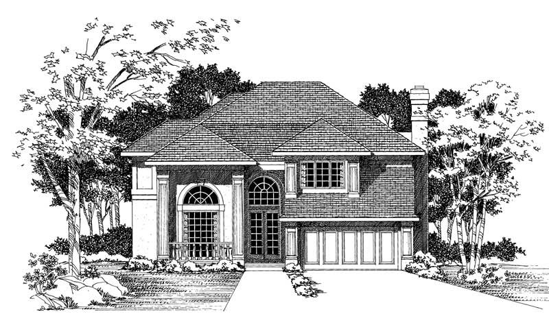 Front View of this 4-Bedroom, 2570 Sq Ft Plan - 137-1276