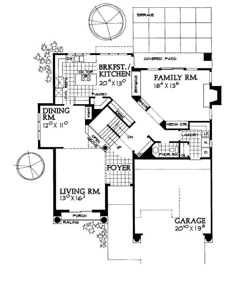 Floor Plan First Story of Ranch Plan #137-1276