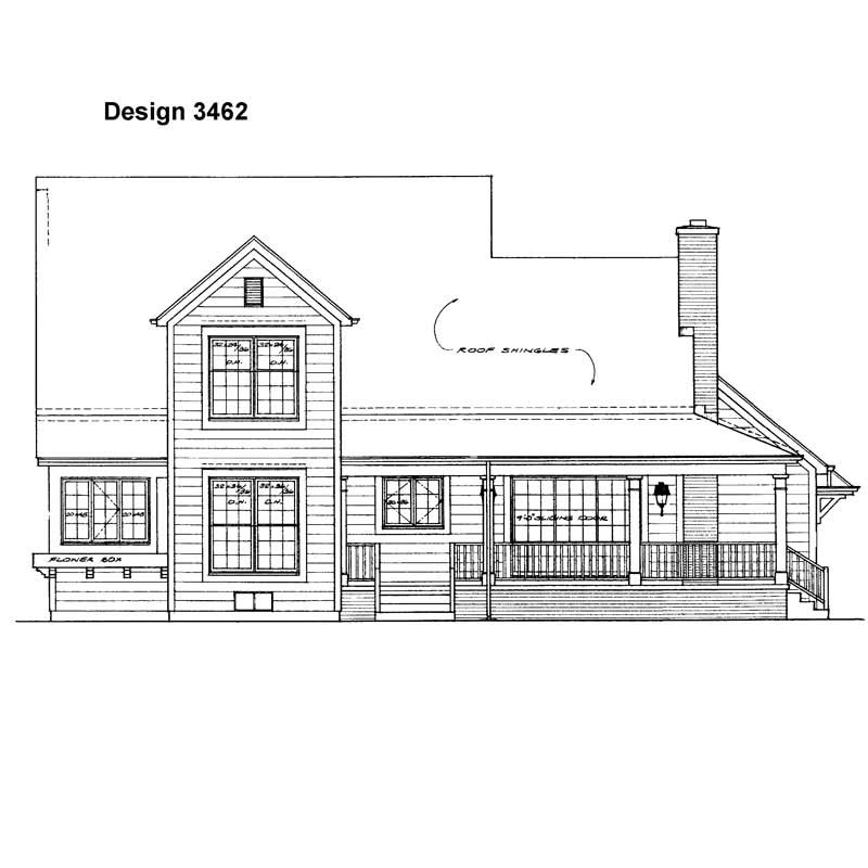 Home Plan Rear Elevation of this 4-Bedroom,2190 Sq Ft Plan -137-1277