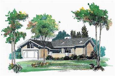 3-Bedroom, 1387 Sq Ft Contemporary Home Plan - 137-1279 - Main Exterior