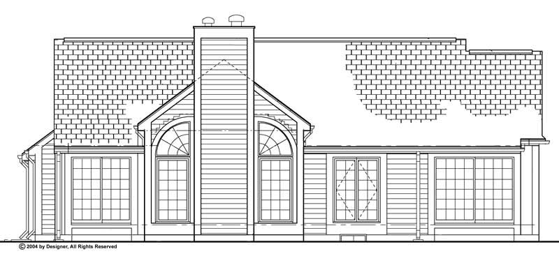 Home Plan Rear Elevation of this 3-Bedroom,1530 Sq Ft Plan -137-1282
