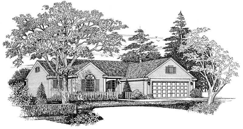Front View of this 3-Bedroom, 1530 Sq Ft Plan - 137-1282