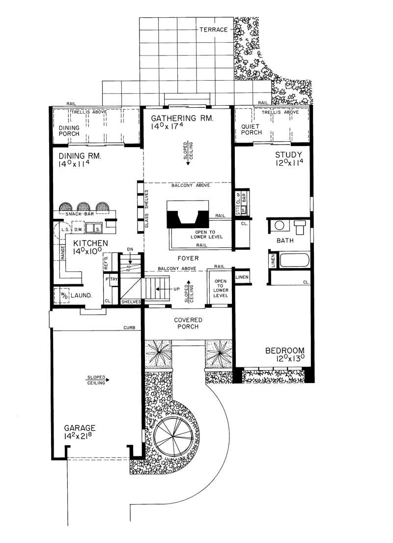 Floor Plan First Story of Contemporary Plan #137-1284