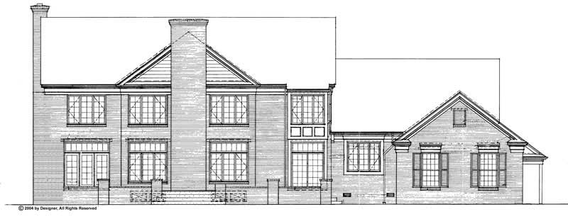 Home Plan Rear Elevation of this 4-Bedroom,4220 Sq Ft Plan -137-1286