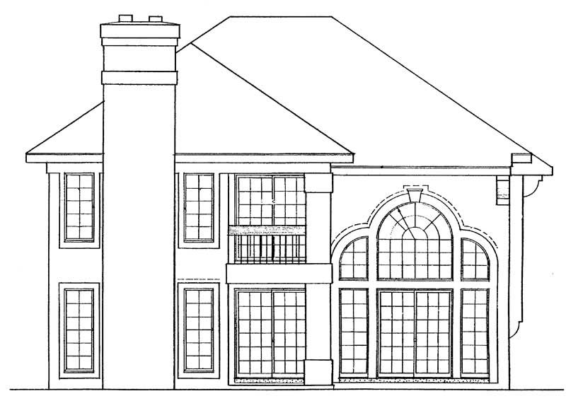 Home Plan Rear Elevation of this 3-Bedroom,2240 Sq Ft Plan -137-1290