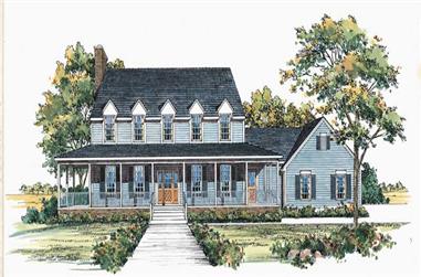 3-Bedroom, 2821 Sq Ft Country Home Plan - 137-1291 - Main Exterior