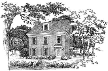 2-Bedroom, 1588 Sq Ft Colonial House Plan - 137-1293 - Front Exterior