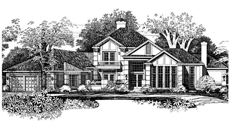 Home Plan Front Elevation of this 4-Bedroom,3619 Sq Ft Plan -137-1295