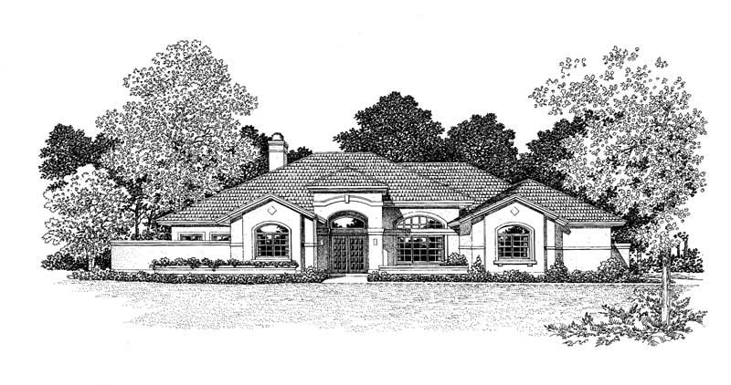 Home Plan Front Elevation of this 3-Bedroom,3286 Sq Ft Plan -137-1300