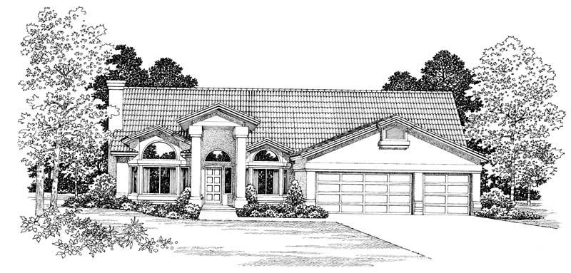 Front View of this 3-Bedroom, 2517 Sq Ft Plan - 137-1301