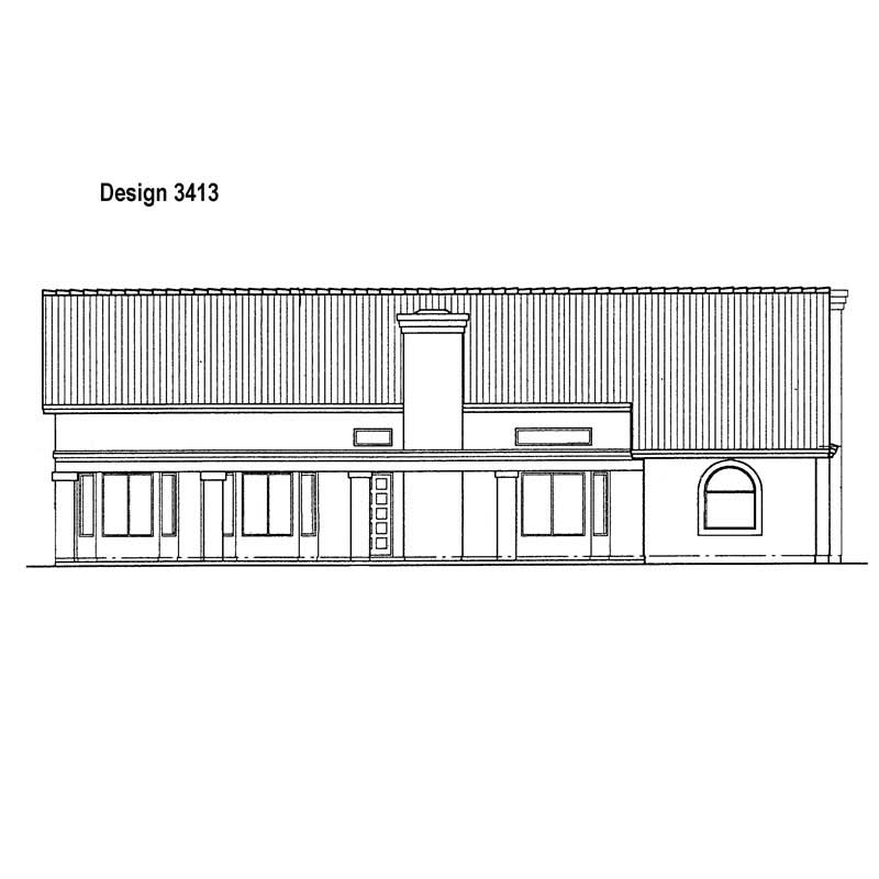 Home Plan Rear Elevation of this 3-Bedroom,2517 Sq Ft Plan -137-1301