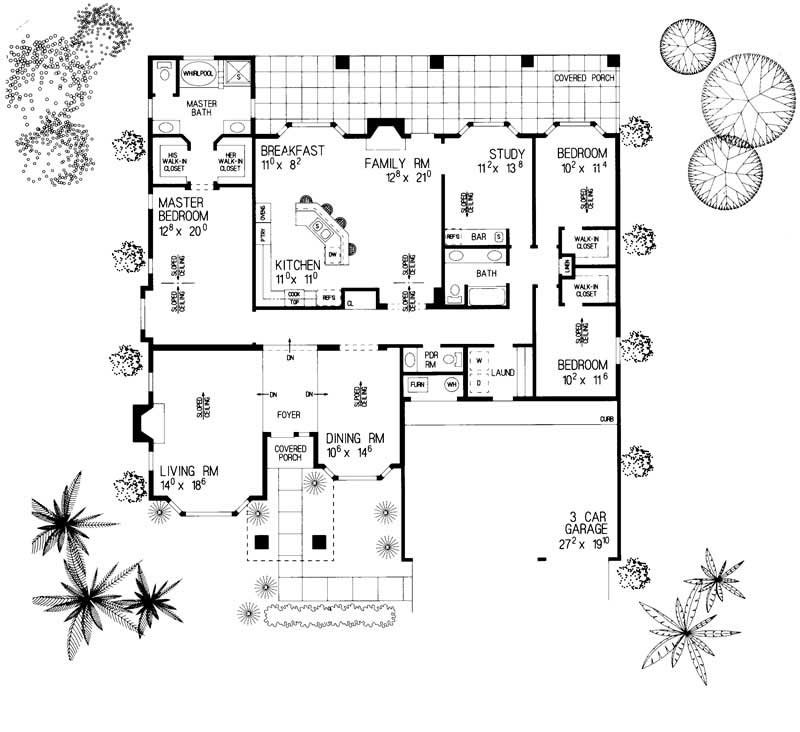 Floor Plan First Story of Mediterranean Plan #137-1301