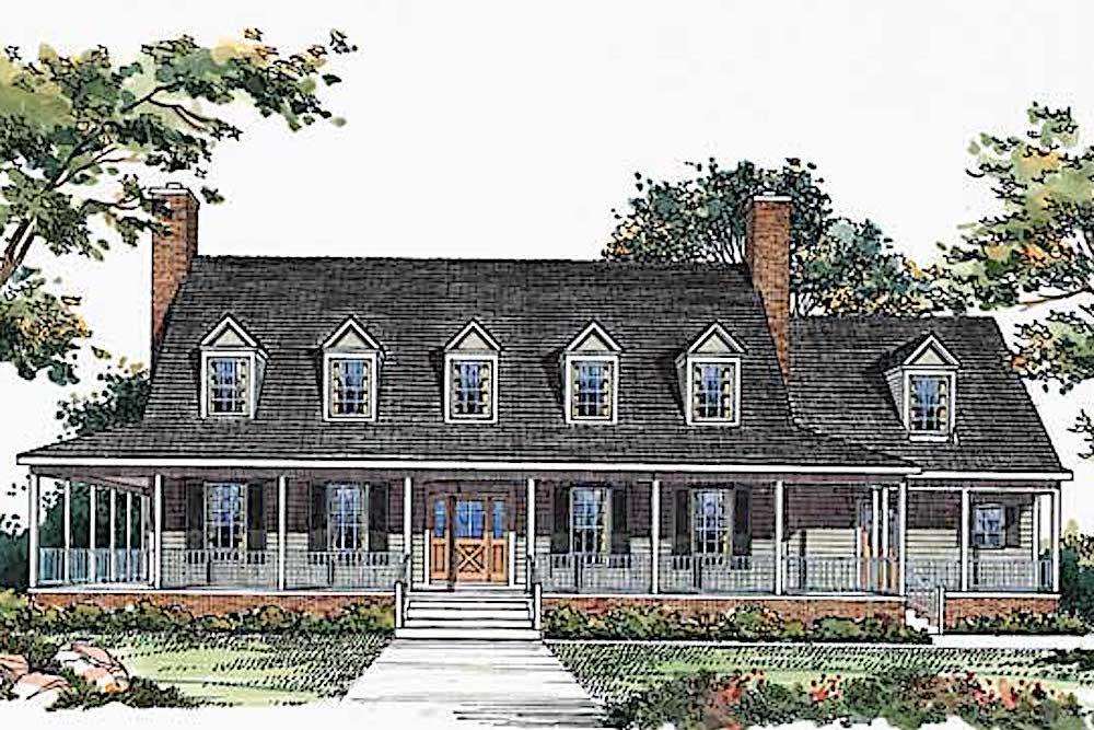 Country home (ThePlanCollection: House Plan #137-1304)