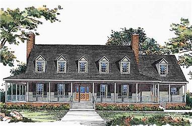 4-Bedroom, 3818 Sq Ft Country House Plan - 137-1304 - Front Exterior