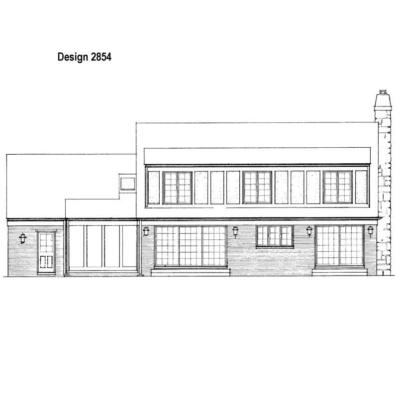 Home Plan Rear Elevation of this 3-Bedroom,2211 Sq Ft Plan -137-1305