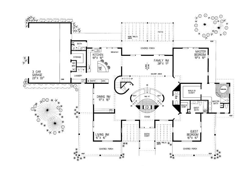 Floor Plan First Story of Contemporary Plan #137-1307