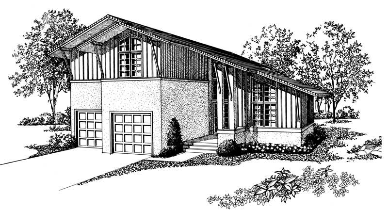 Contemporary home (ThePlanCollection: Plan #137-1309)