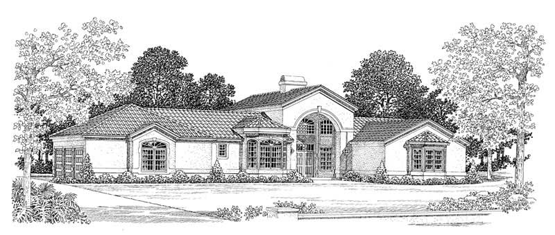 Home Plan Front Elevation of this 3-Bedroom,2319 Sq Ft Plan -137-1311