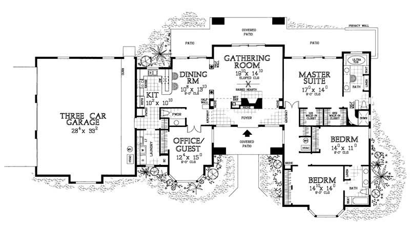 Floor Plan First Story of Mediterranean Plan #137-1311