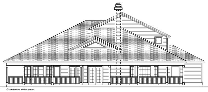 Home Plan Rear Elevation of this 4-Bedroom,2875 Sq Ft Plan -137-1312