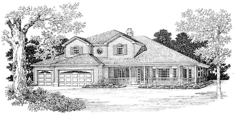 Home Plan Front Elevation of this 4-Bedroom,2875 Sq Ft Plan -137-1312
