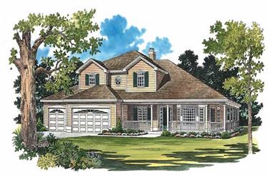 4-Bedroom, 2875 Sq Ft Country House Plan - 137-1312 - Front Exterior