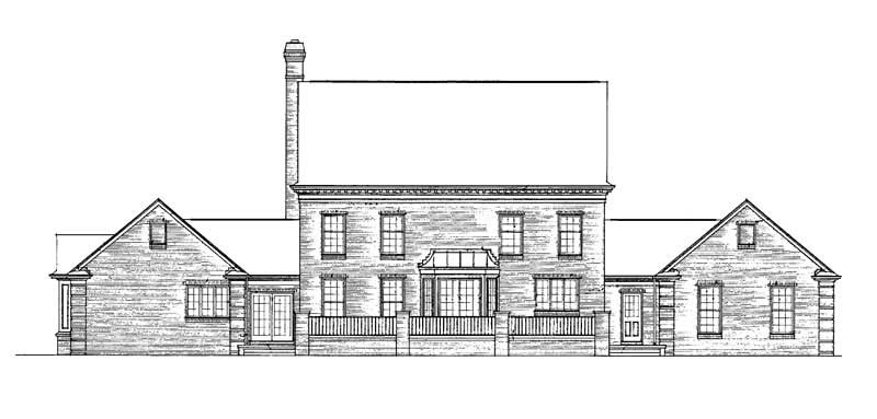 Home Plan Rear Elevation of this 5-Bedroom,4059 Sq Ft Plan -137-1314