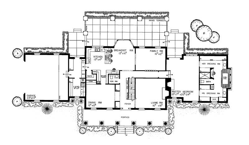 Floor Plan First Story of Colonial Plan #137-1314