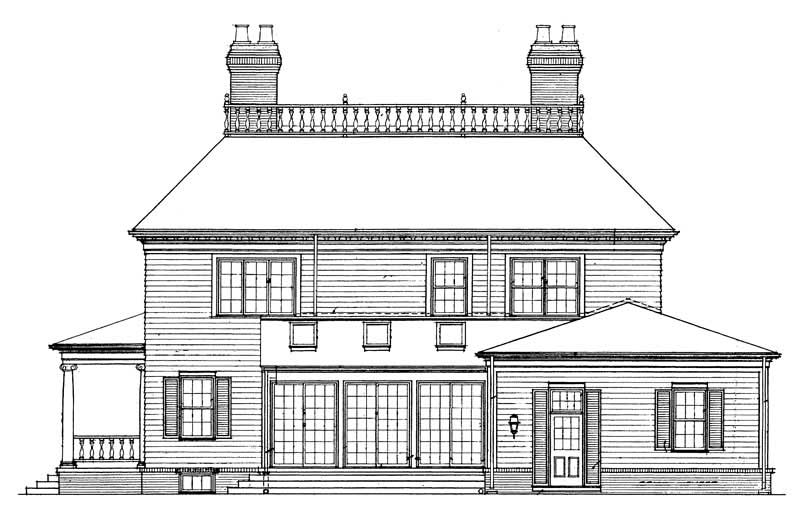 Home Plan Rear Elevation of this 3-Bedroom,3505 Sq Ft Plan -137-1317