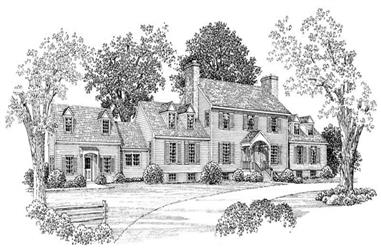 4-Bedroom, 4341 Sq Ft Colonial House Plan - 137-1318 - Front Exterior