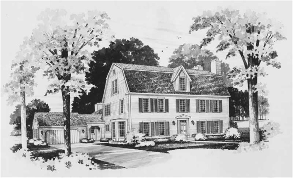 Colonial home (ThePlanCollection: Plan #137-1321)