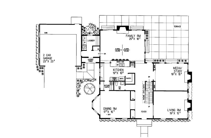 Floor Plan First Story of Colonial Plan #137-1321
