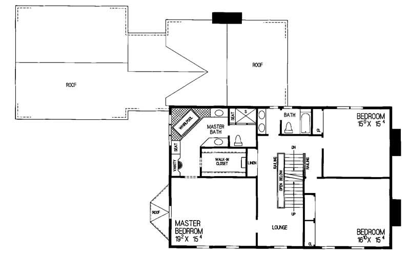Floor Plan Second Story of Colonial Plan #137-1321