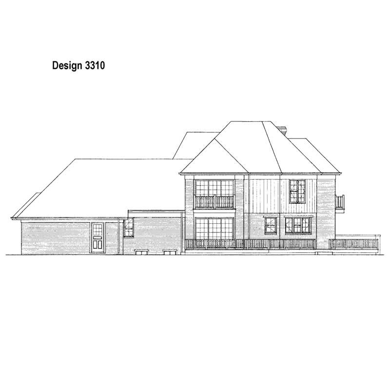 Home Plan Rear Elevation of this 3-Bedroom,2573 Sq Ft Plan -137-1328