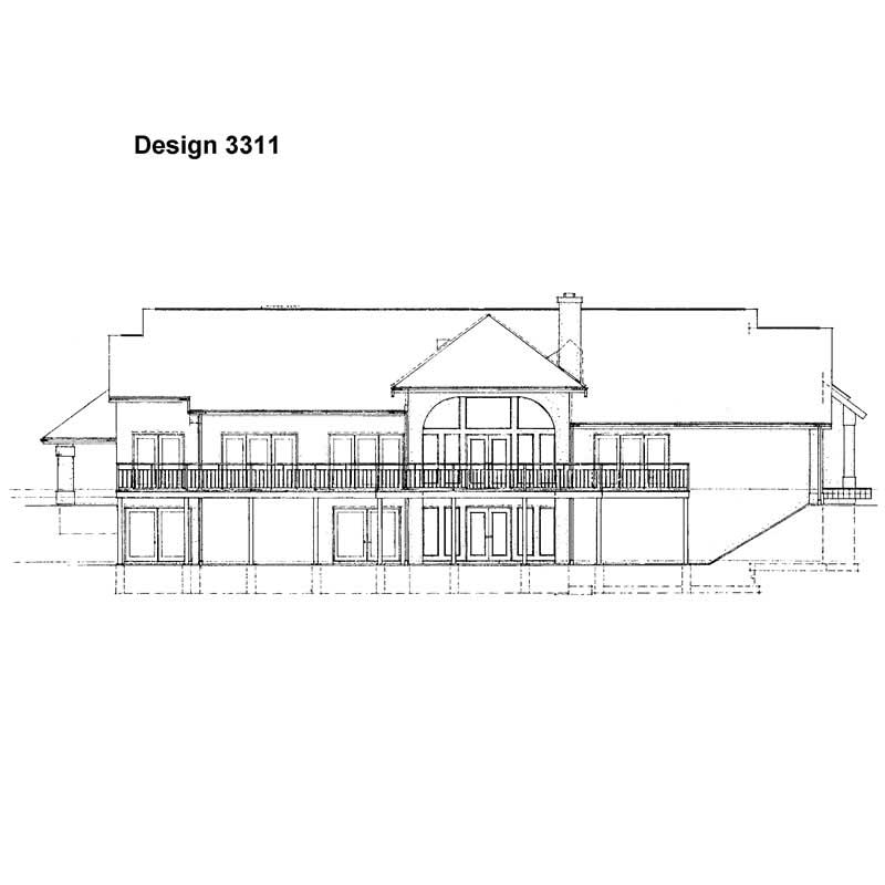Home Plan Rear Elevation of this 3-Bedroom,4210 Sq Ft Plan -137-1329