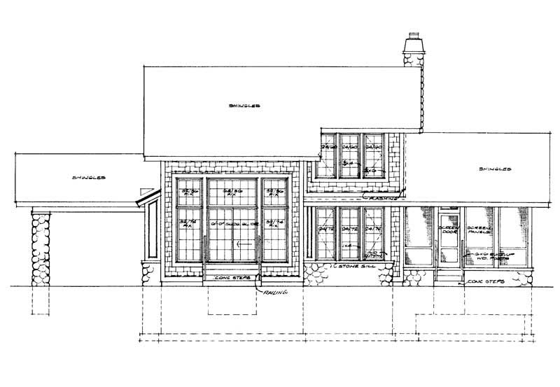 Home Plan Rear Elevation of this 3-Bedroom,2367 Sq Ft Plan -137-1330