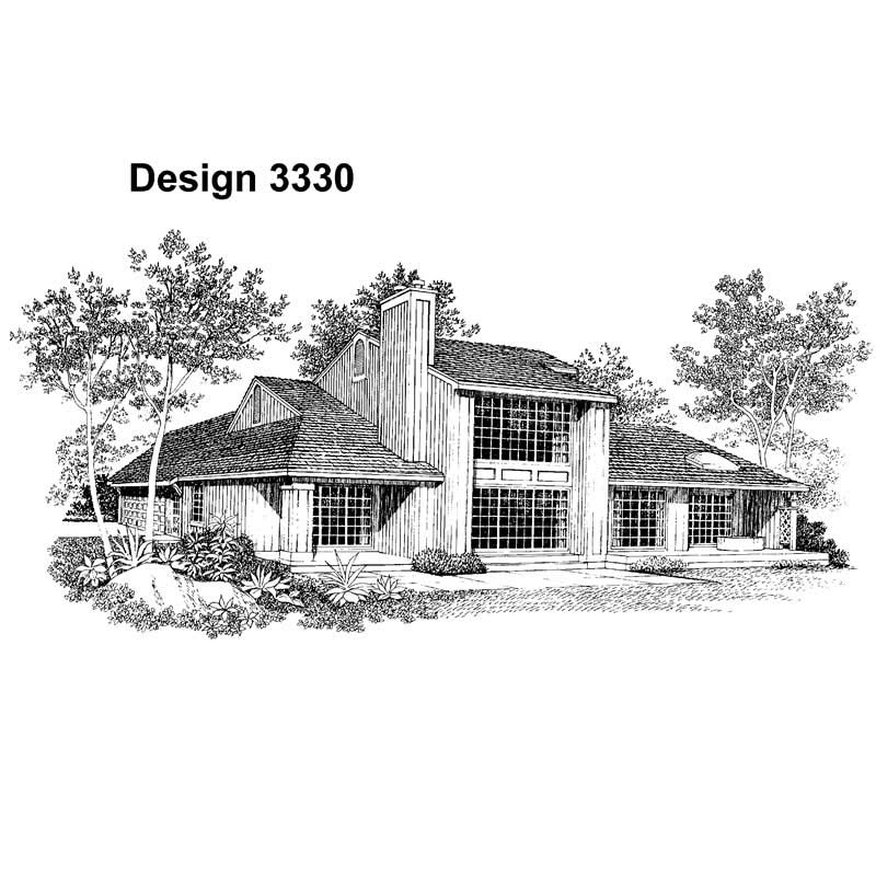 Home Plan Rear Elevation of this 3-Bedroom,1714 Sq Ft Plan -137-1333