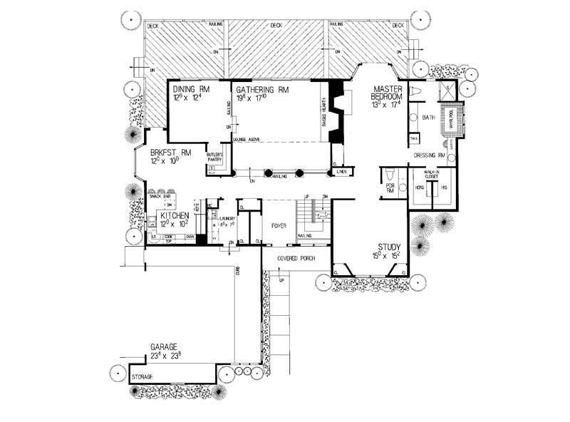 Floor Plan First Story of Country Plan #137-1335