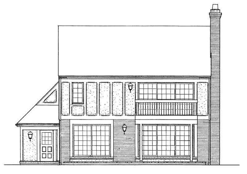 Home Plan Rear Elevation of this 3-Bedroom,2059 Sq Ft Plan -137-1337