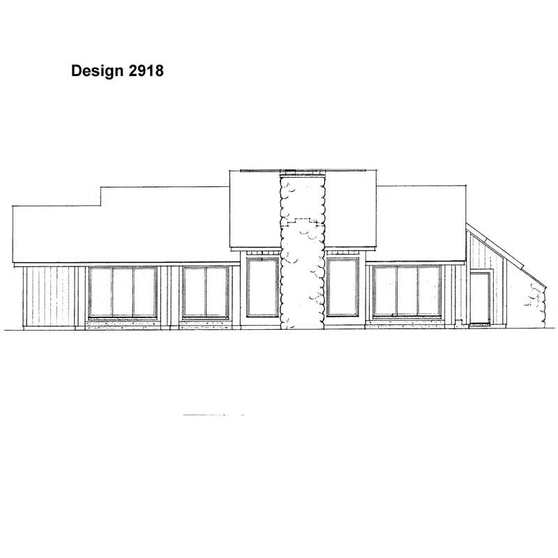 Home Plan Rear Elevation of this 2-Bedroom,1693 Sq Ft Plan -137-1338