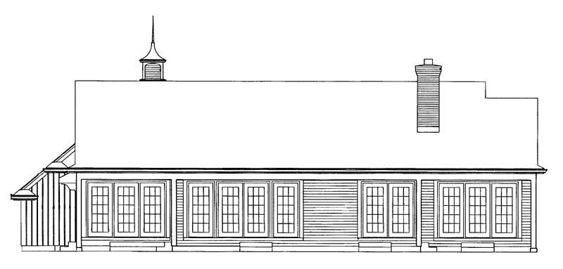 Home Plan Rear Elevation of this 2-Bedroom,2032 Sq Ft Plan -137-1341